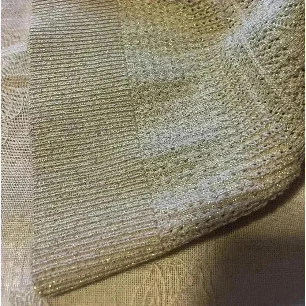 INC metallic gold flutter sleeves knit shell top women’s size large - Picture 5 of 11